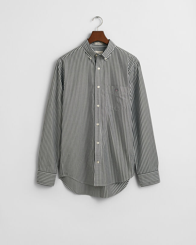 Regular fit klassisk stribet poplin-skjorte