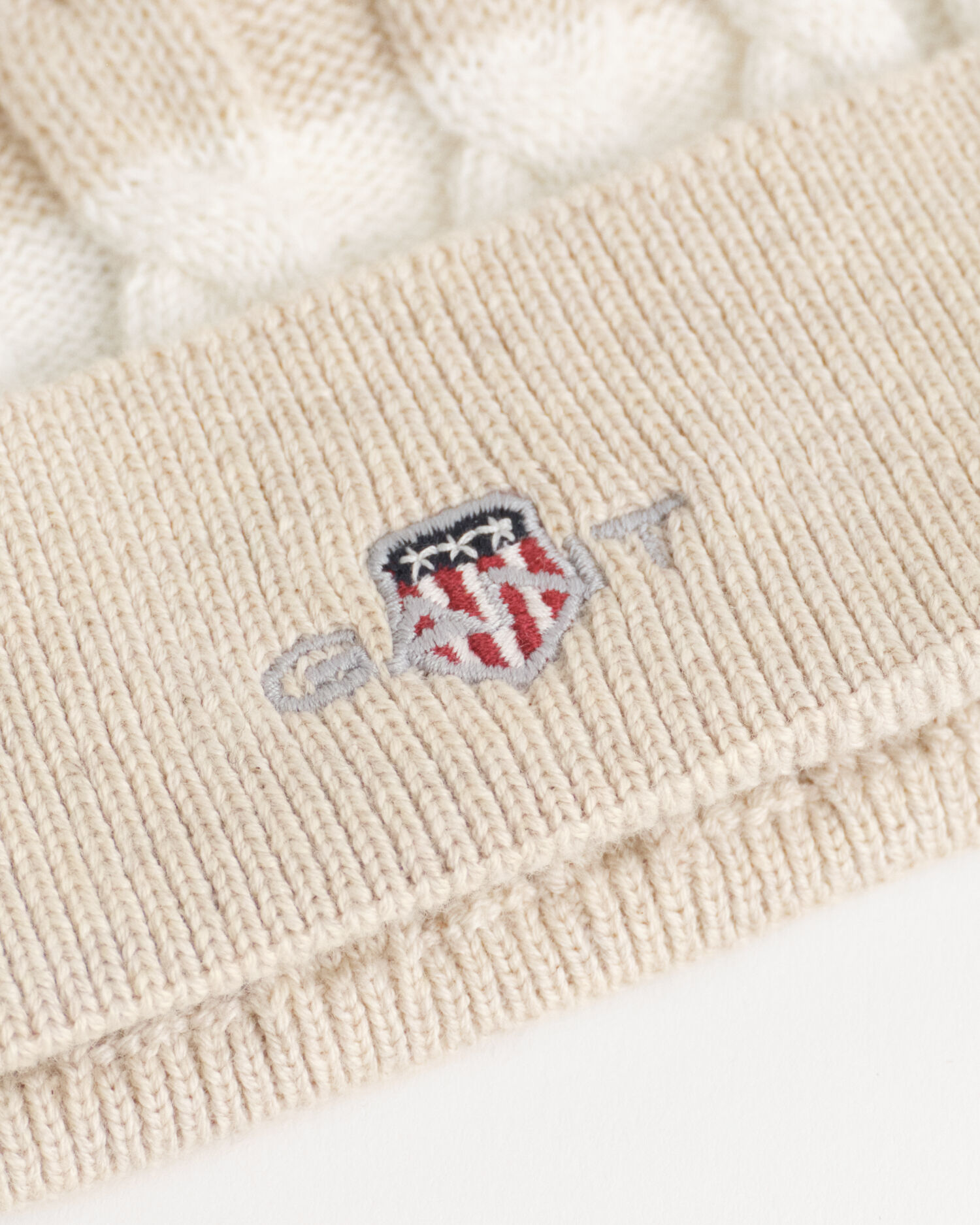 Baby Shield kabelstrikket beanie med striber
