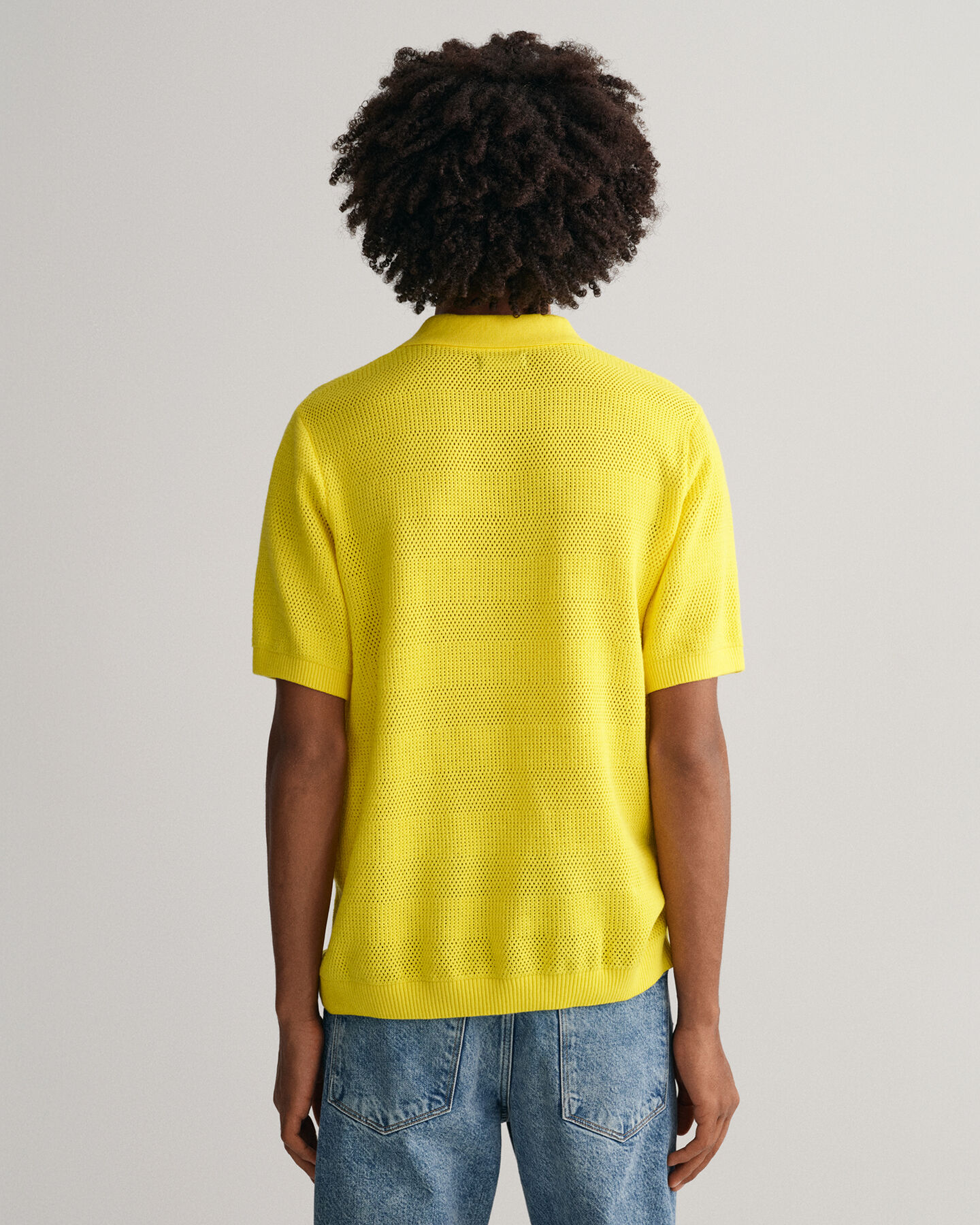 Tekstureret poloskjorte af bomuld