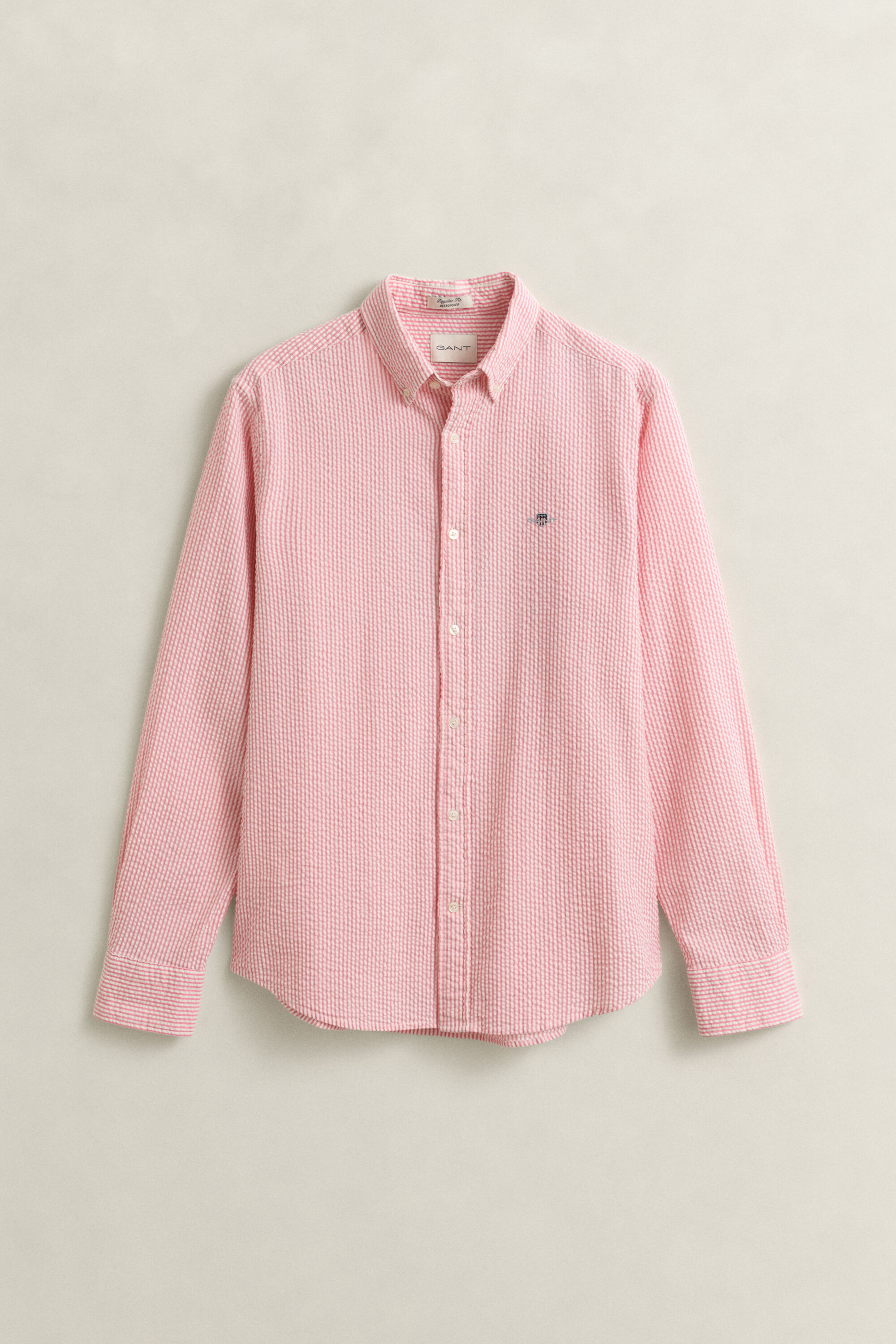 Relaxed fit stribet seersucker skjorte