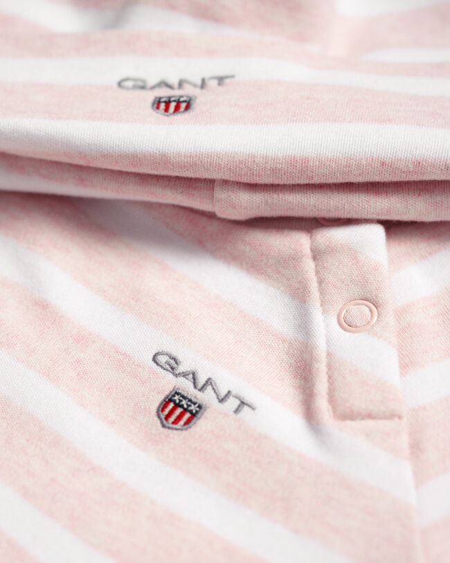 Baby stribet top og beanie