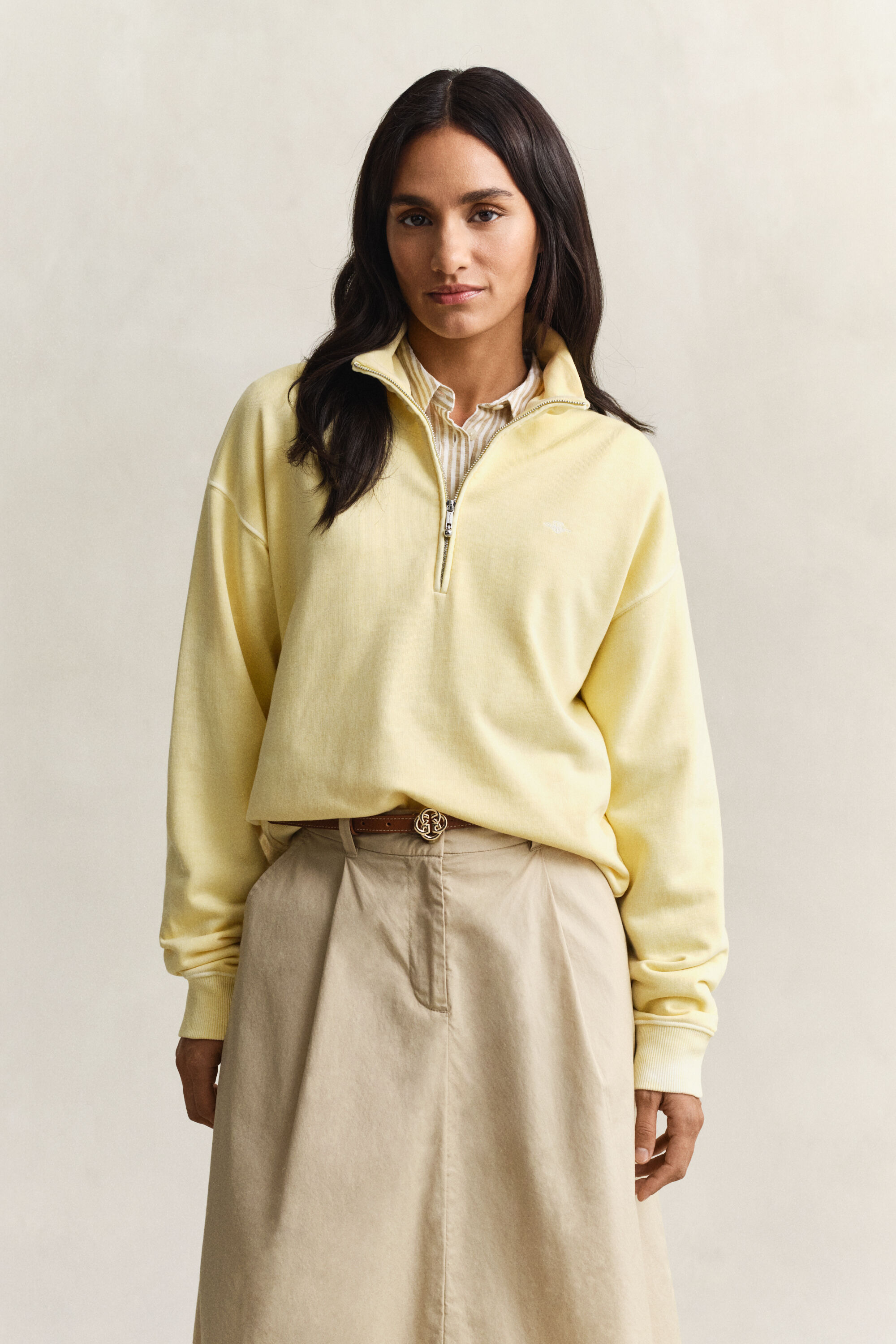 Vasket Shield sweatshirt med halv lynlås