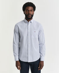 Regular fit stribet klassisk poplin-skjorte