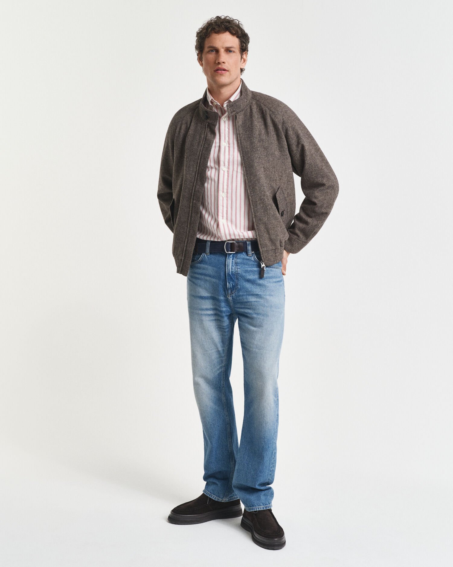 Harrington jakke i uldblanding