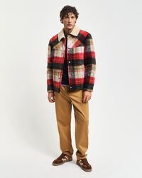 Regular fit chinobukser i b&oslash;rstet bomuld