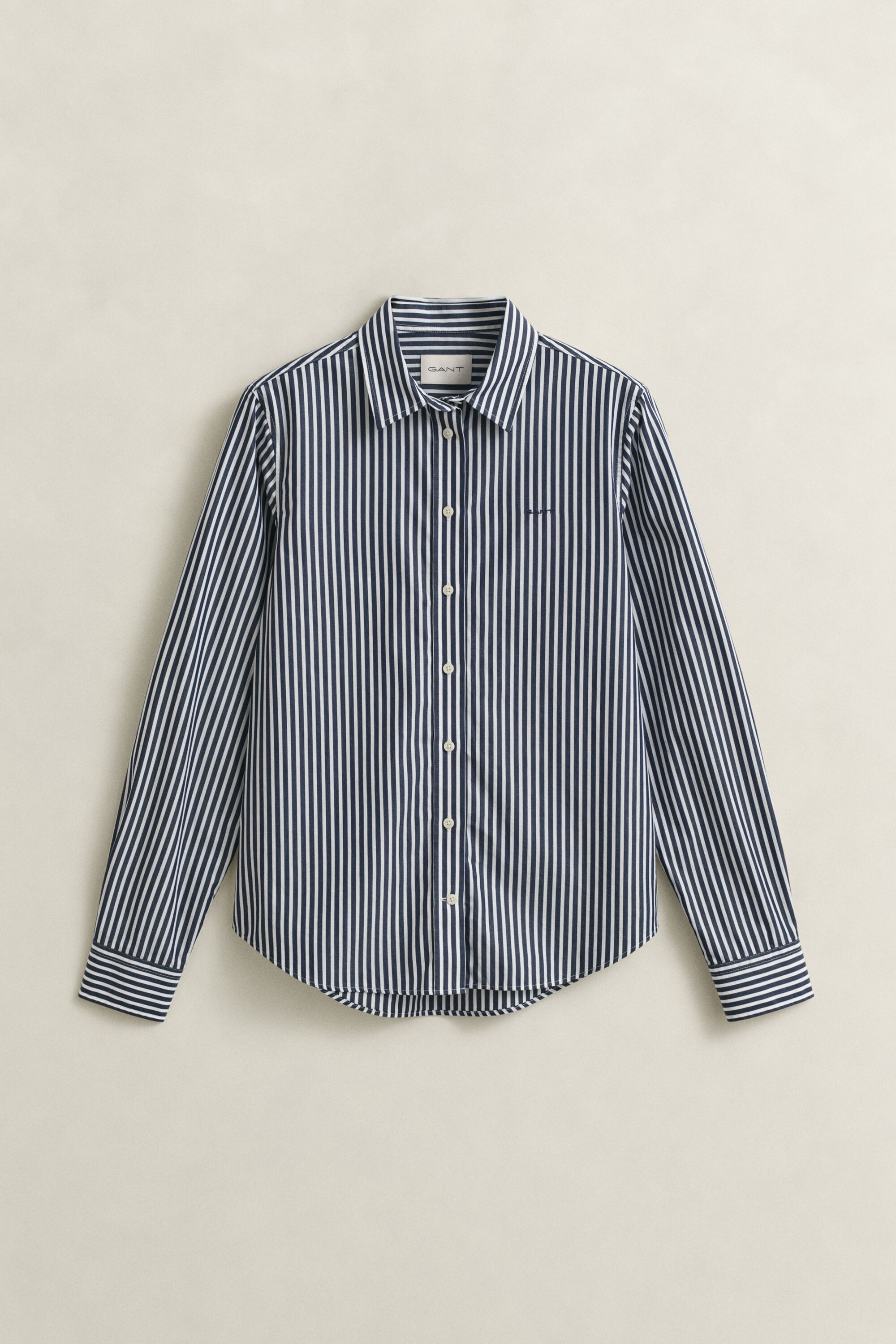 Regular fit stribet klassisk poplin-skjorte