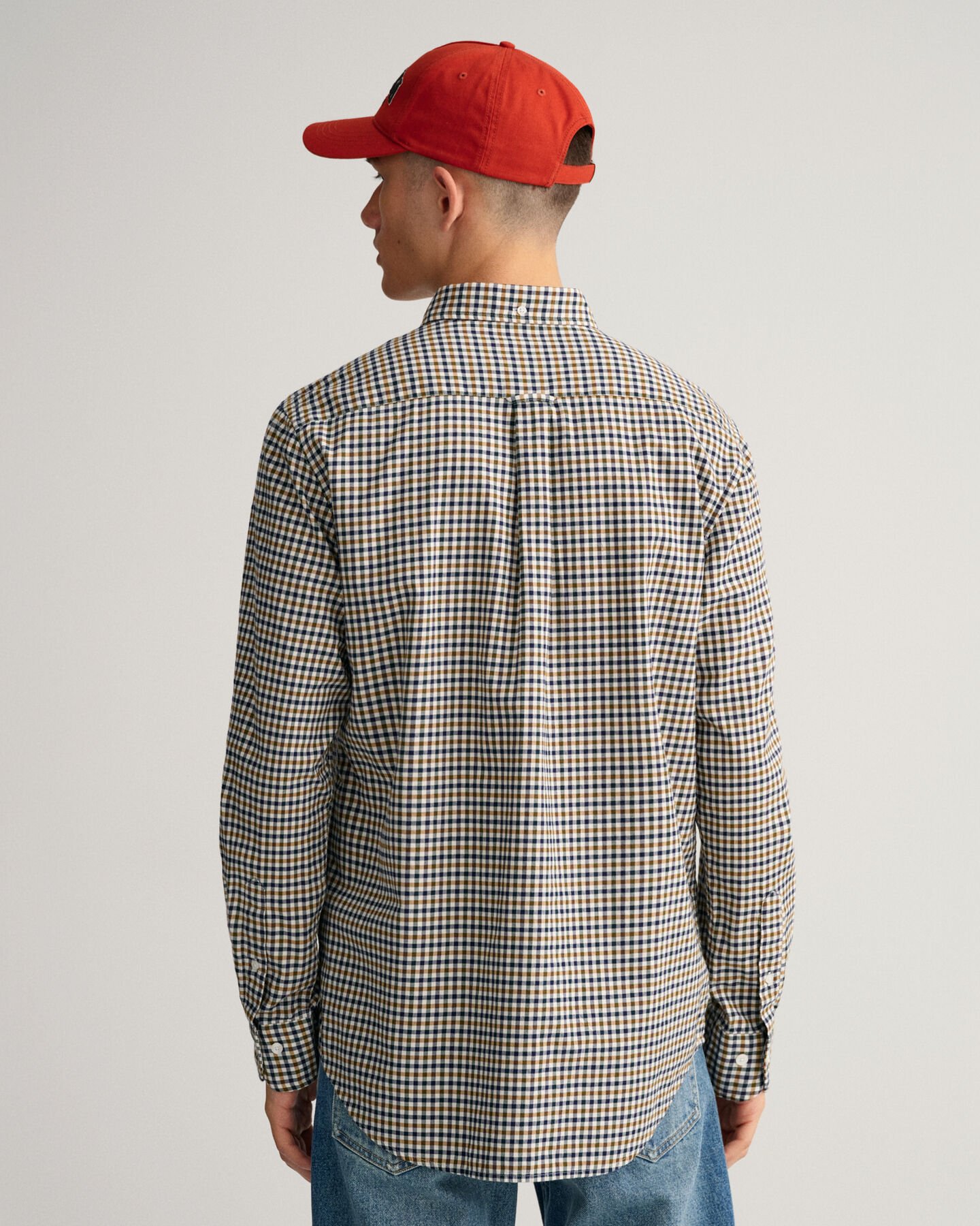 Regular fit gingham skjorte af twill