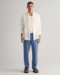 Relaxed fit hørbukser med løbesnor