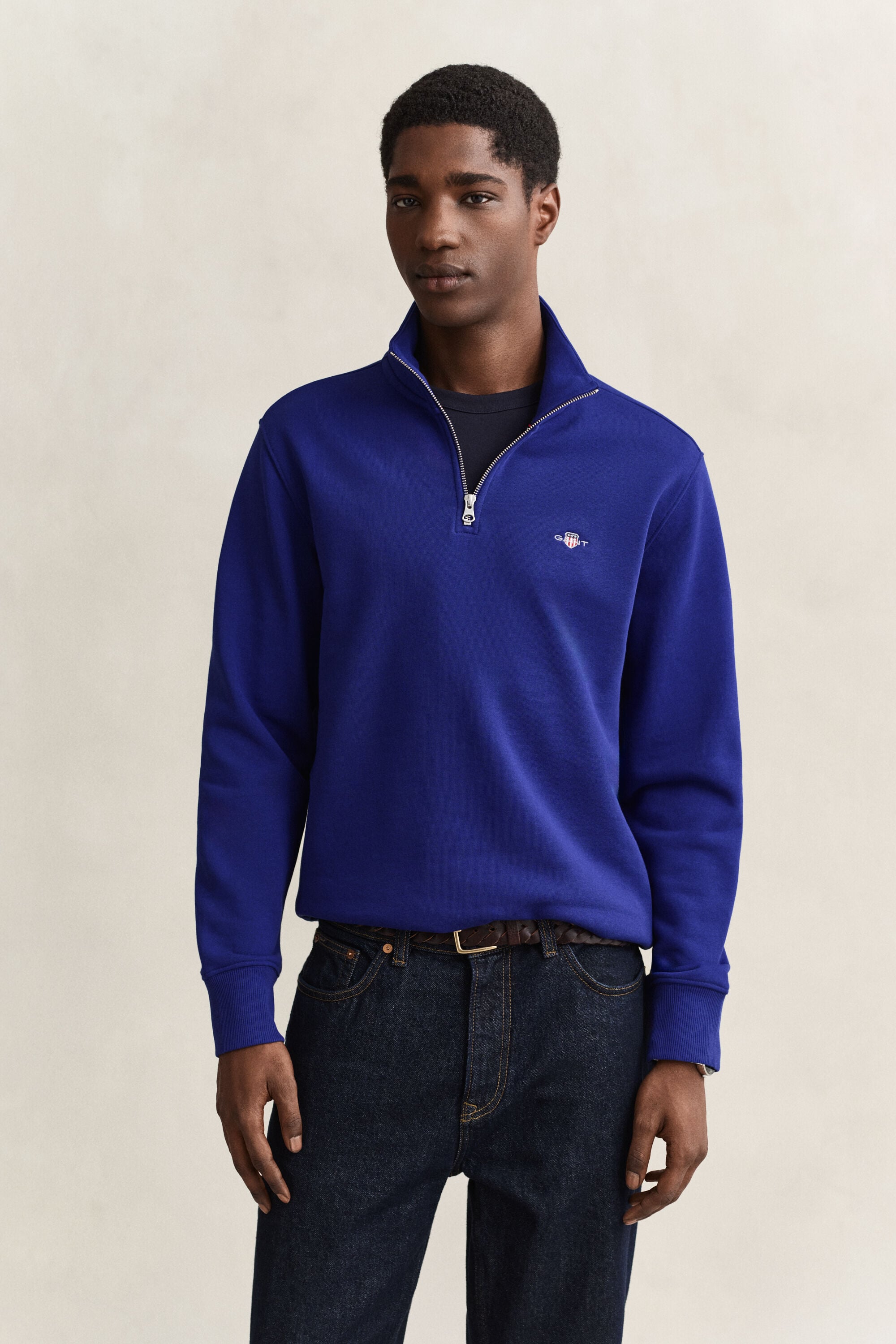 Shield sweatshirt med halv lynlås