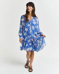 Tynd kjole med blomstertryk