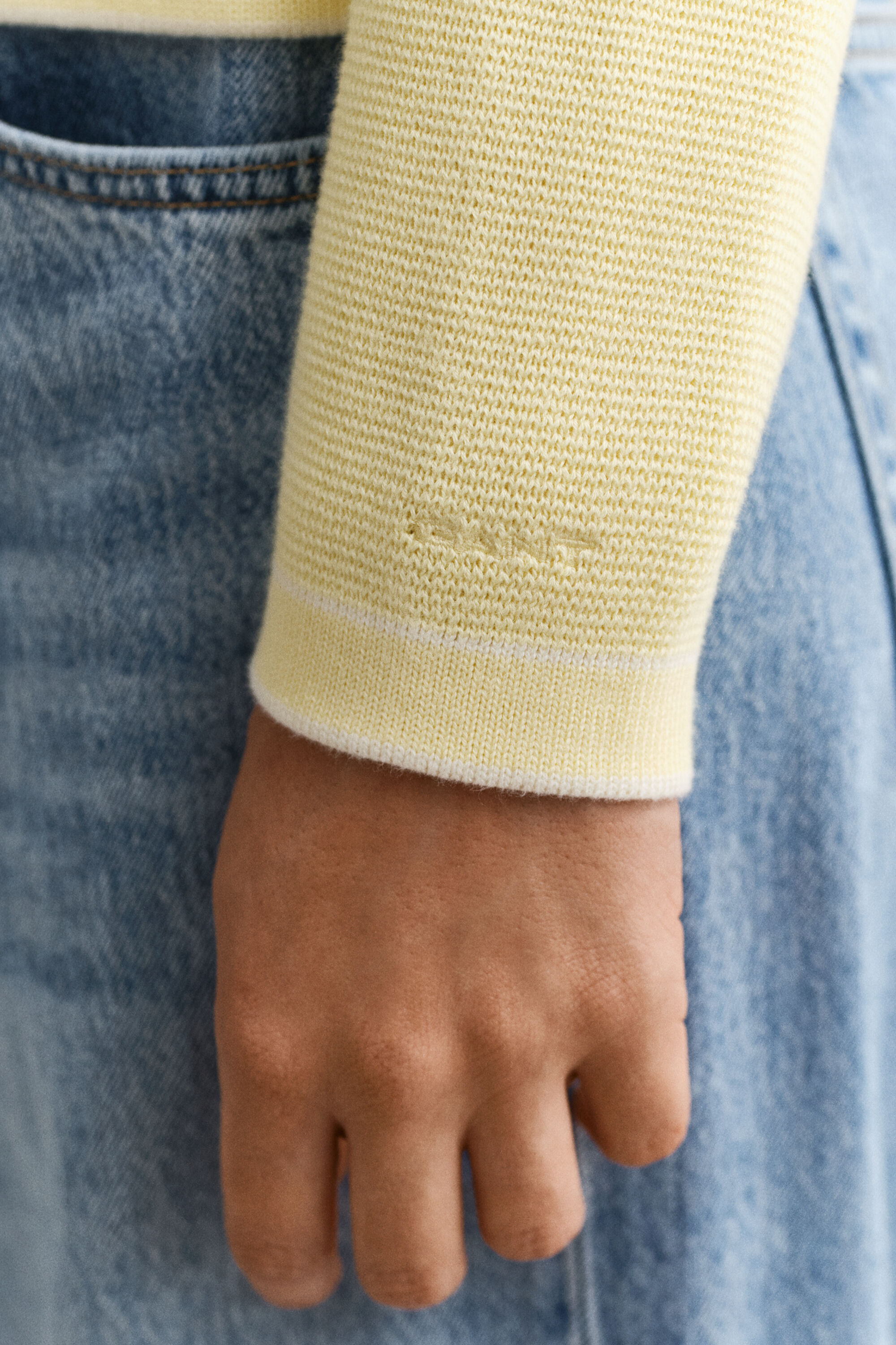 Strikket bomuldsjakke