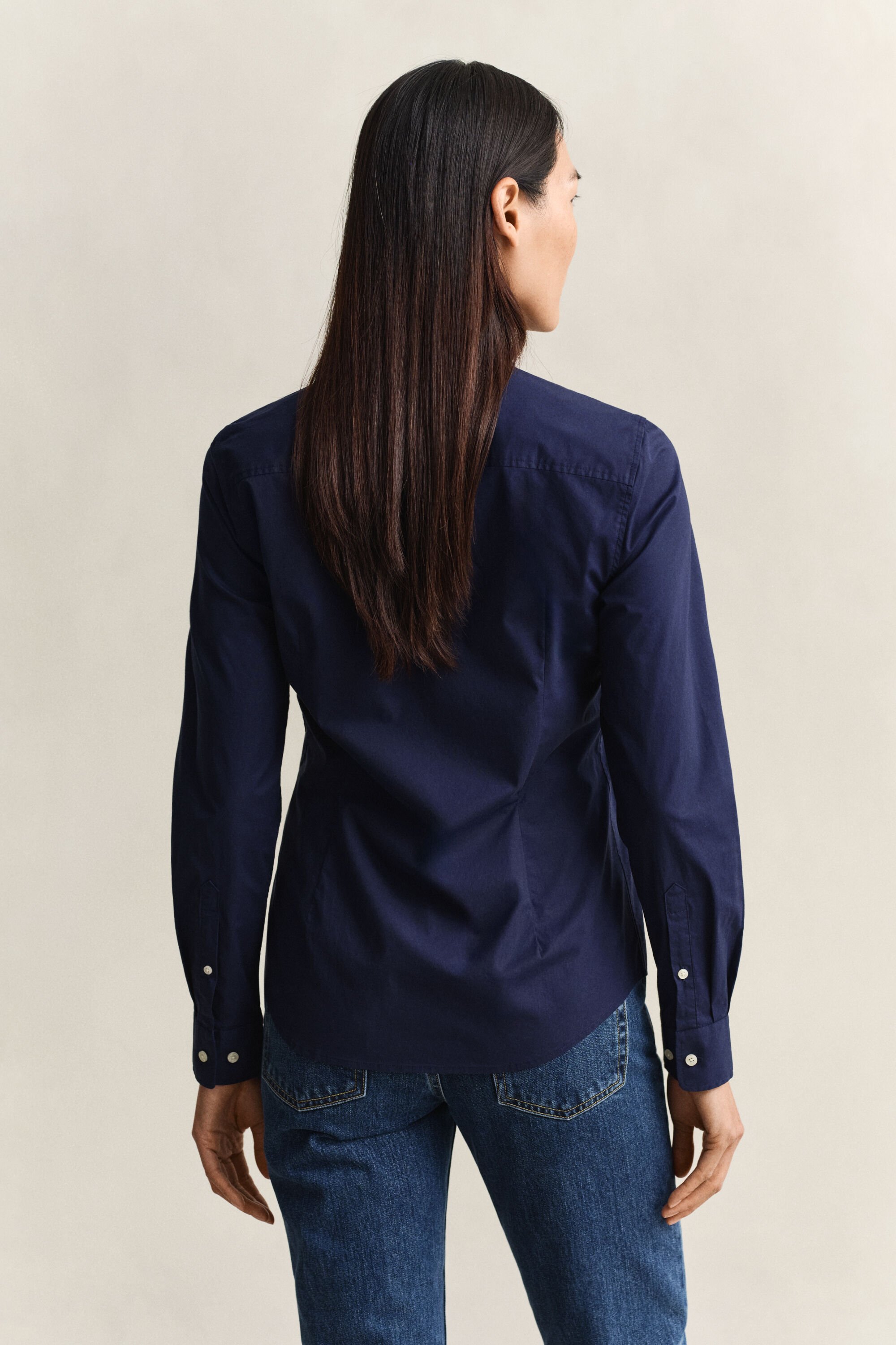 Slim fit poplin skjorte