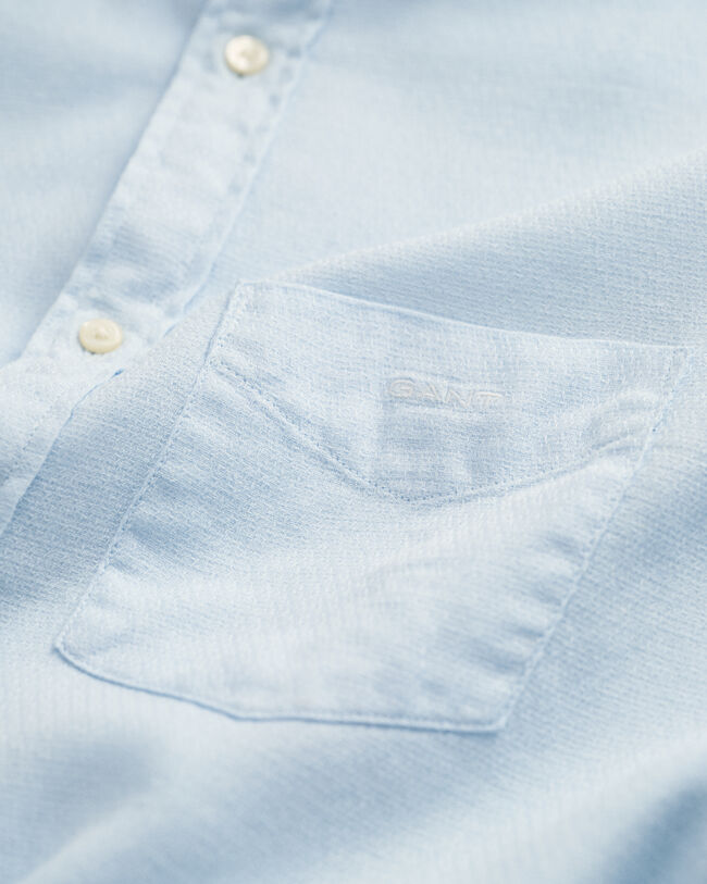 Regular fit Textured skjorte af bomuld og hør