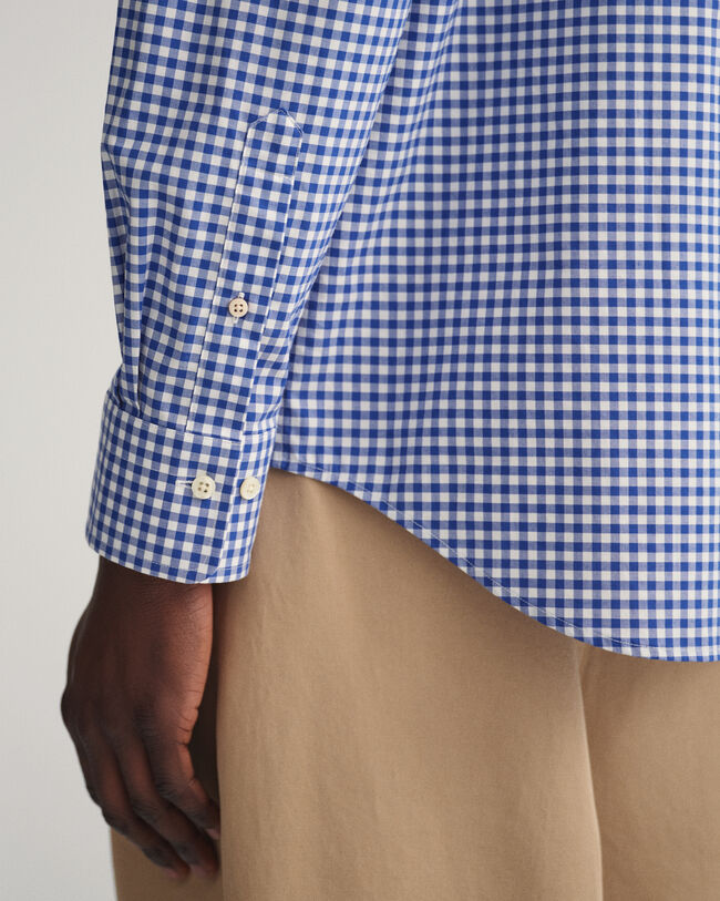 Regular fit gingham tætvævet skjorte