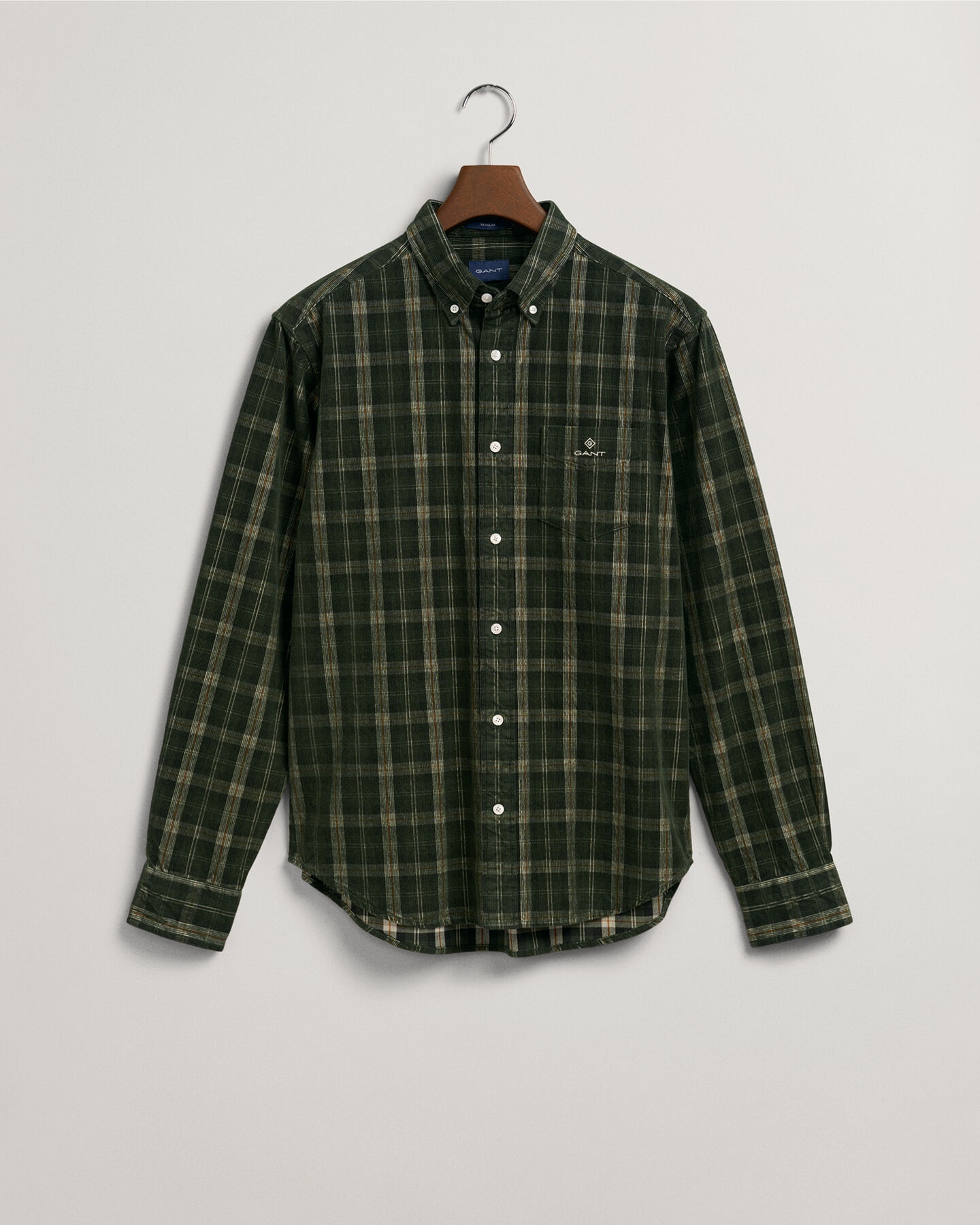 Regular fit ternet skjorte af jernbanefl&oslash;jl