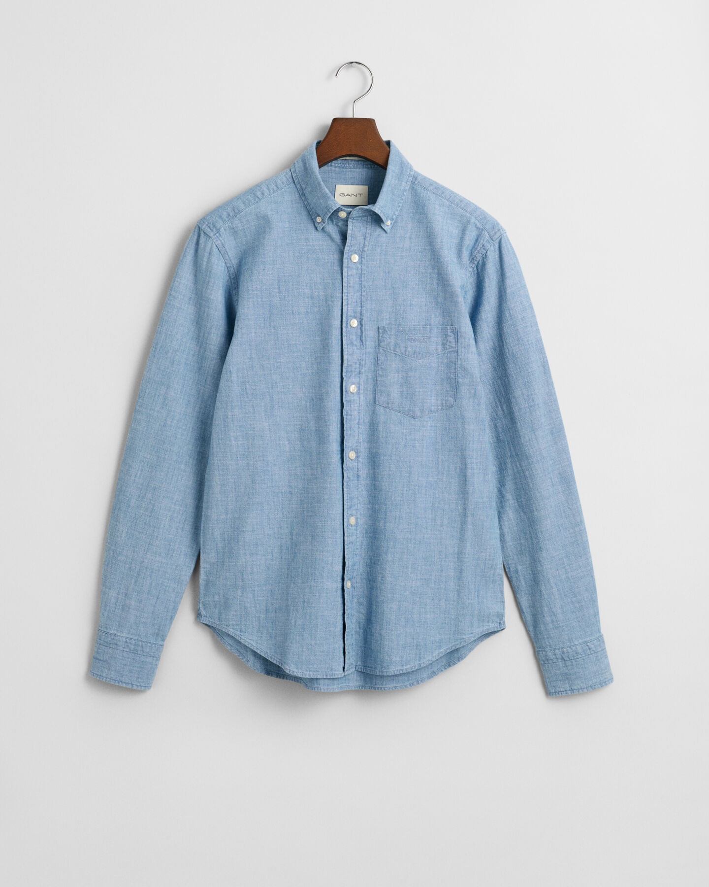 Regular fit indigo chambray skjorte