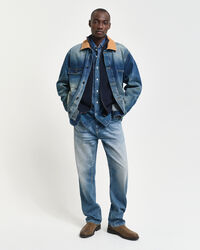 Tekstureret cardigan af bomuld med lynlås