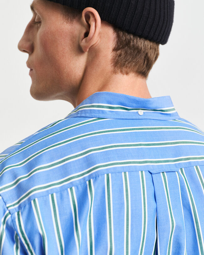 Regular fit klassisk stribet poplin-skjorte