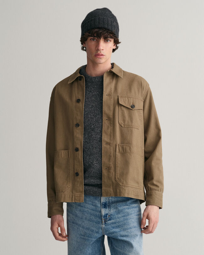 Overskjorte i børstet twill