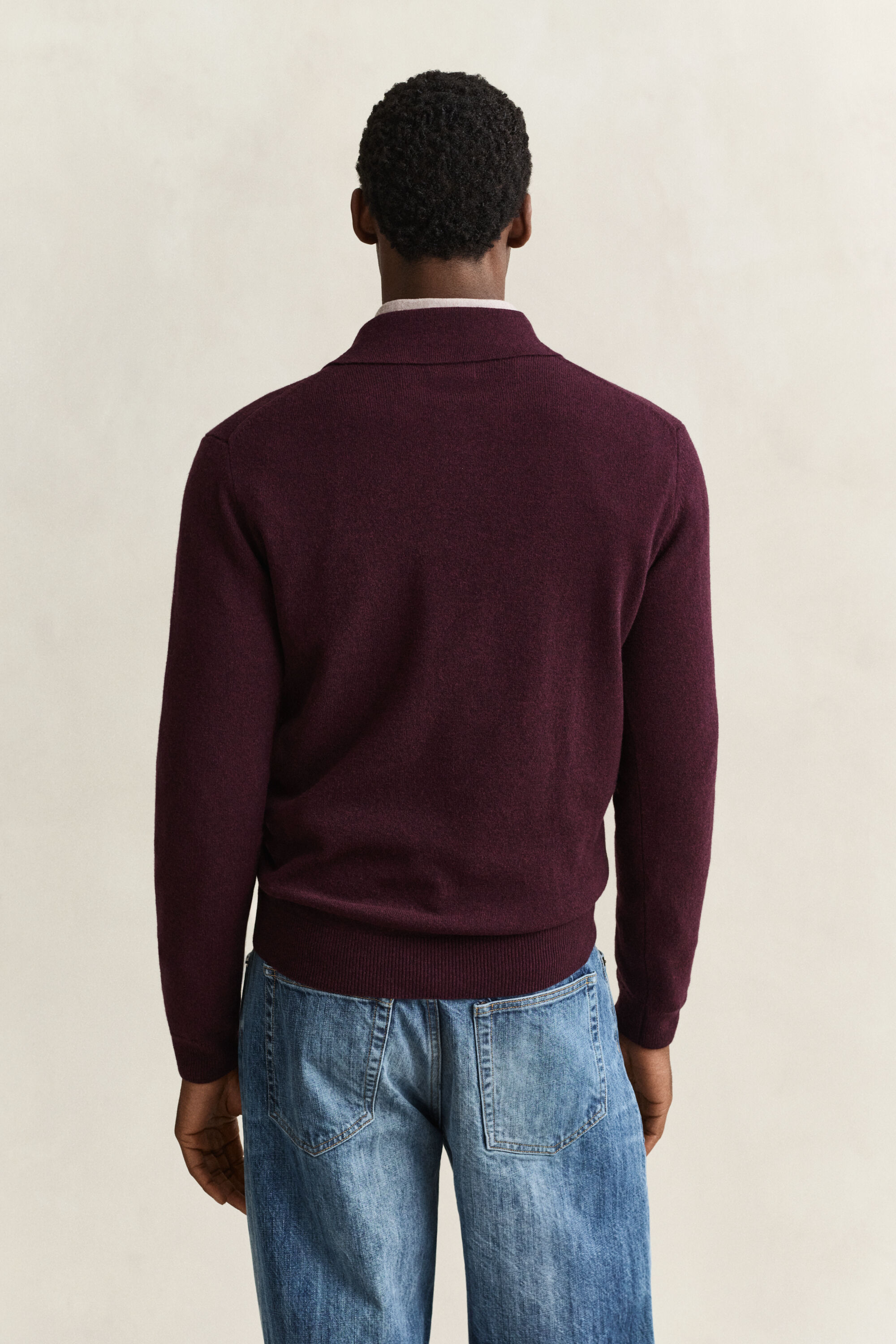 Polosweater af ekstra fin lammeuld