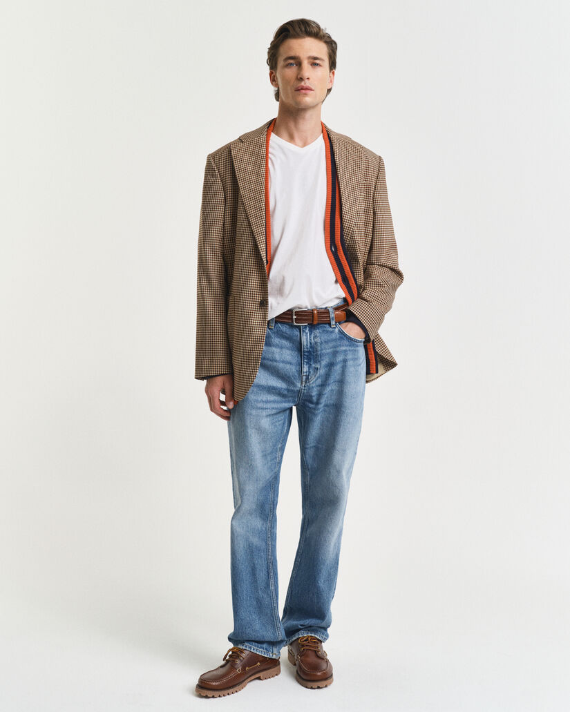 Slim fit Shield T-shirt med V-hals