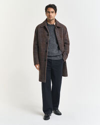 Sweater med crewneck og nister i uldblanding