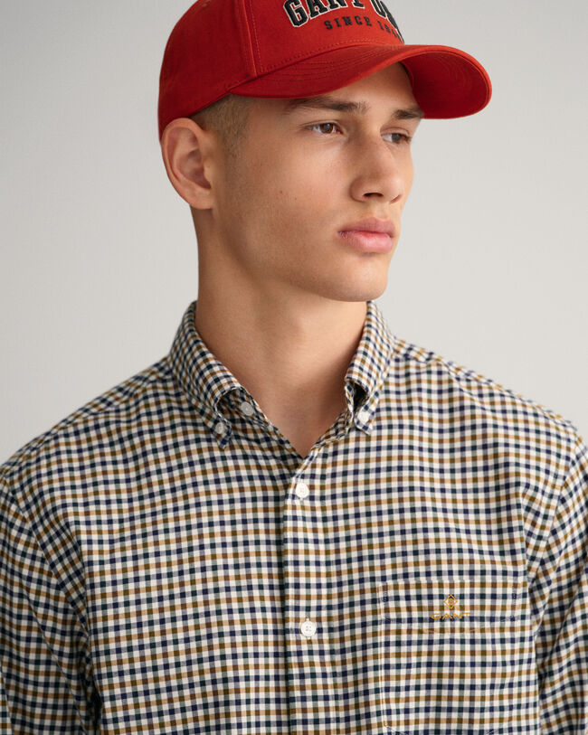 Regular fit gingham skjorte af twill
