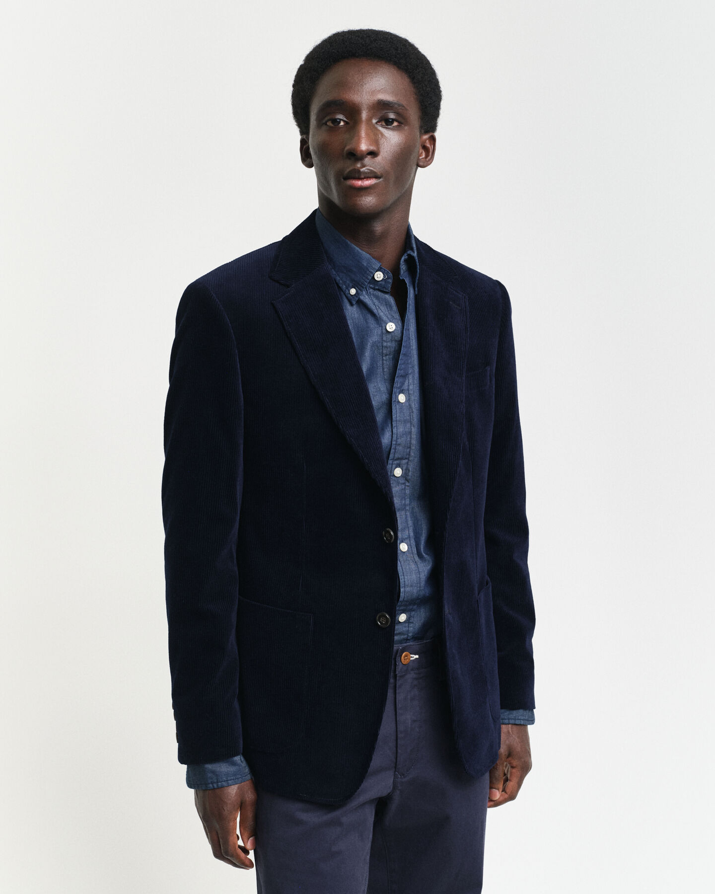 Slim fit jakkesæt-jakke af jernbanefløjl