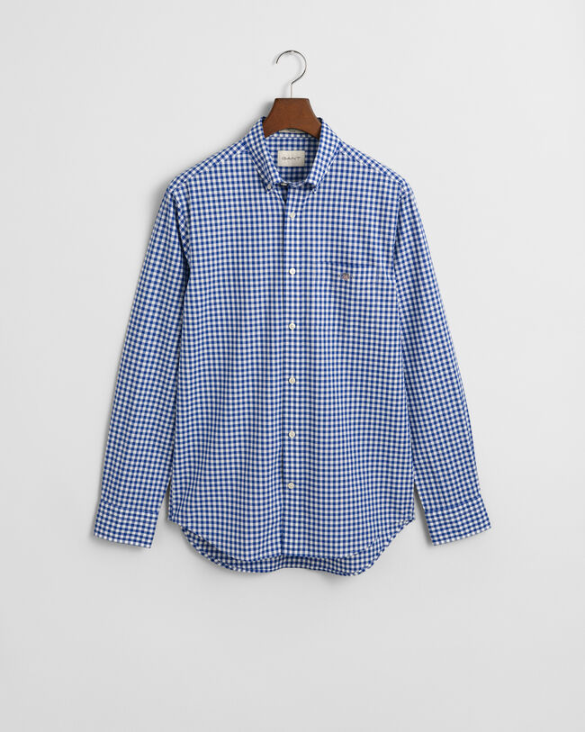 Regular fit klassisk gingham poplin-skjorte