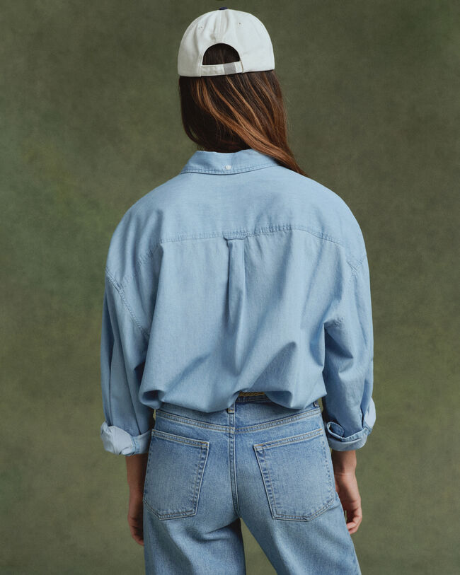 Oversized chambray skjorte