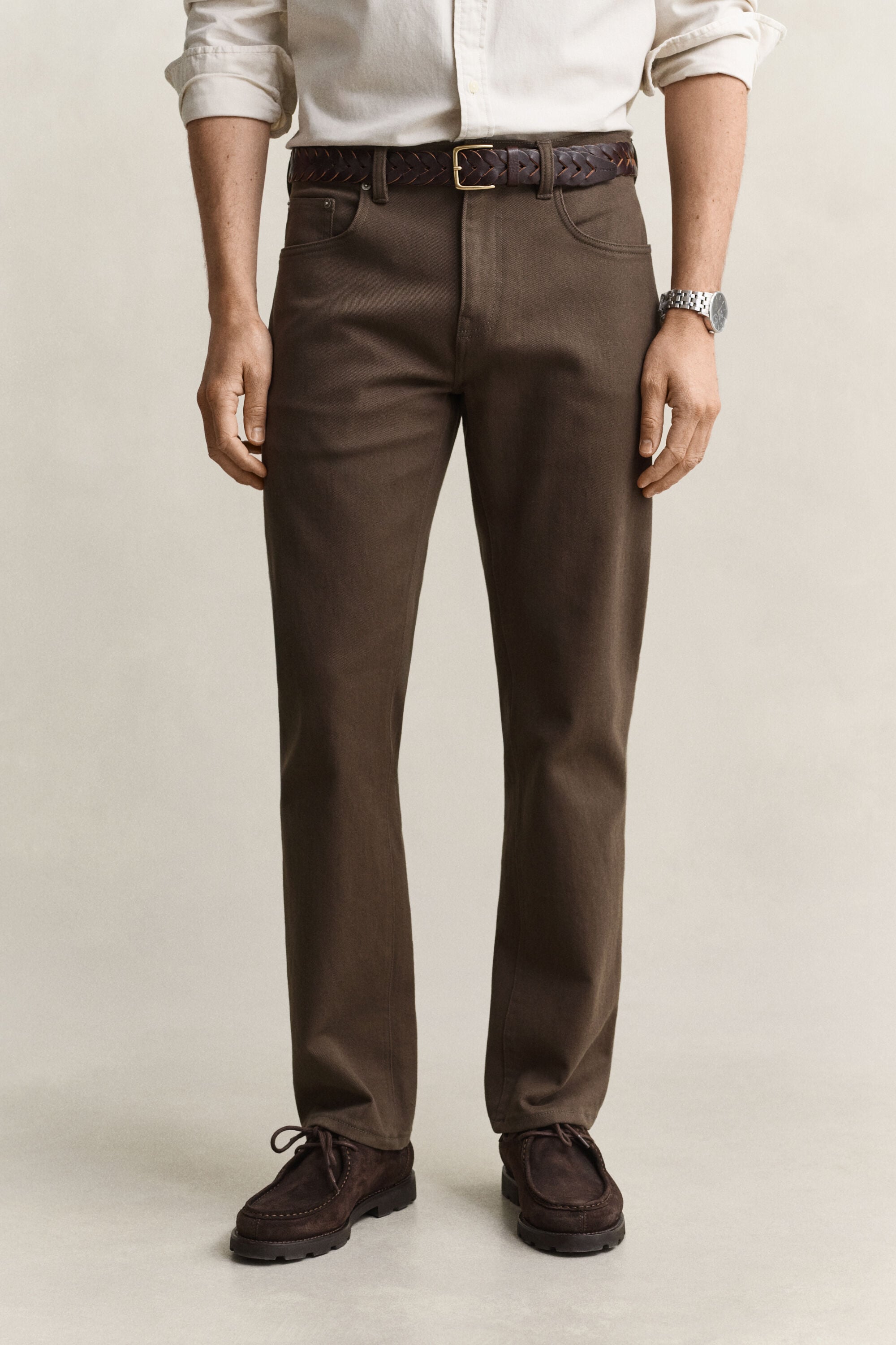 Regular fit jeans i twill