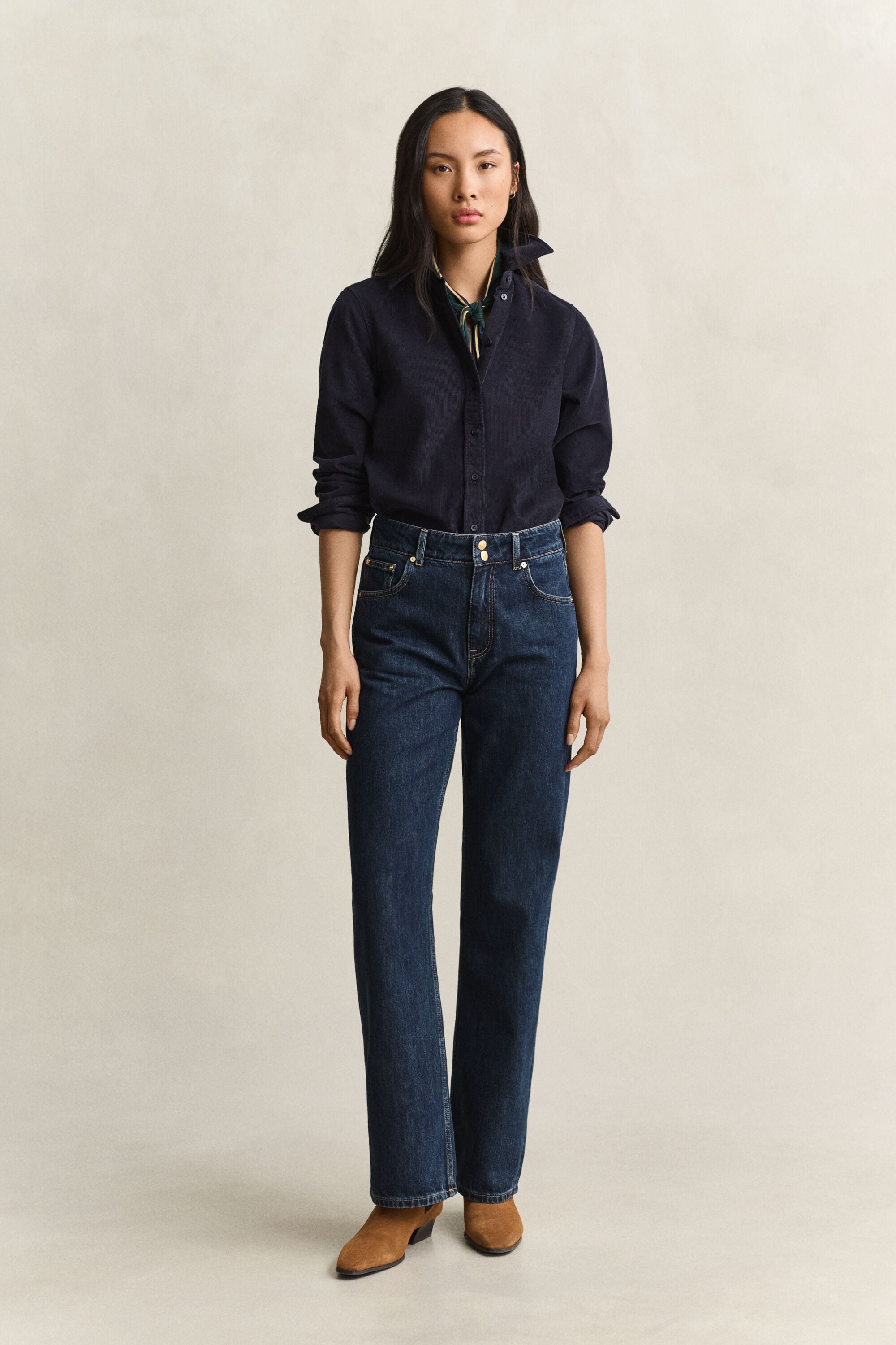 Relaxed jeans med knapper