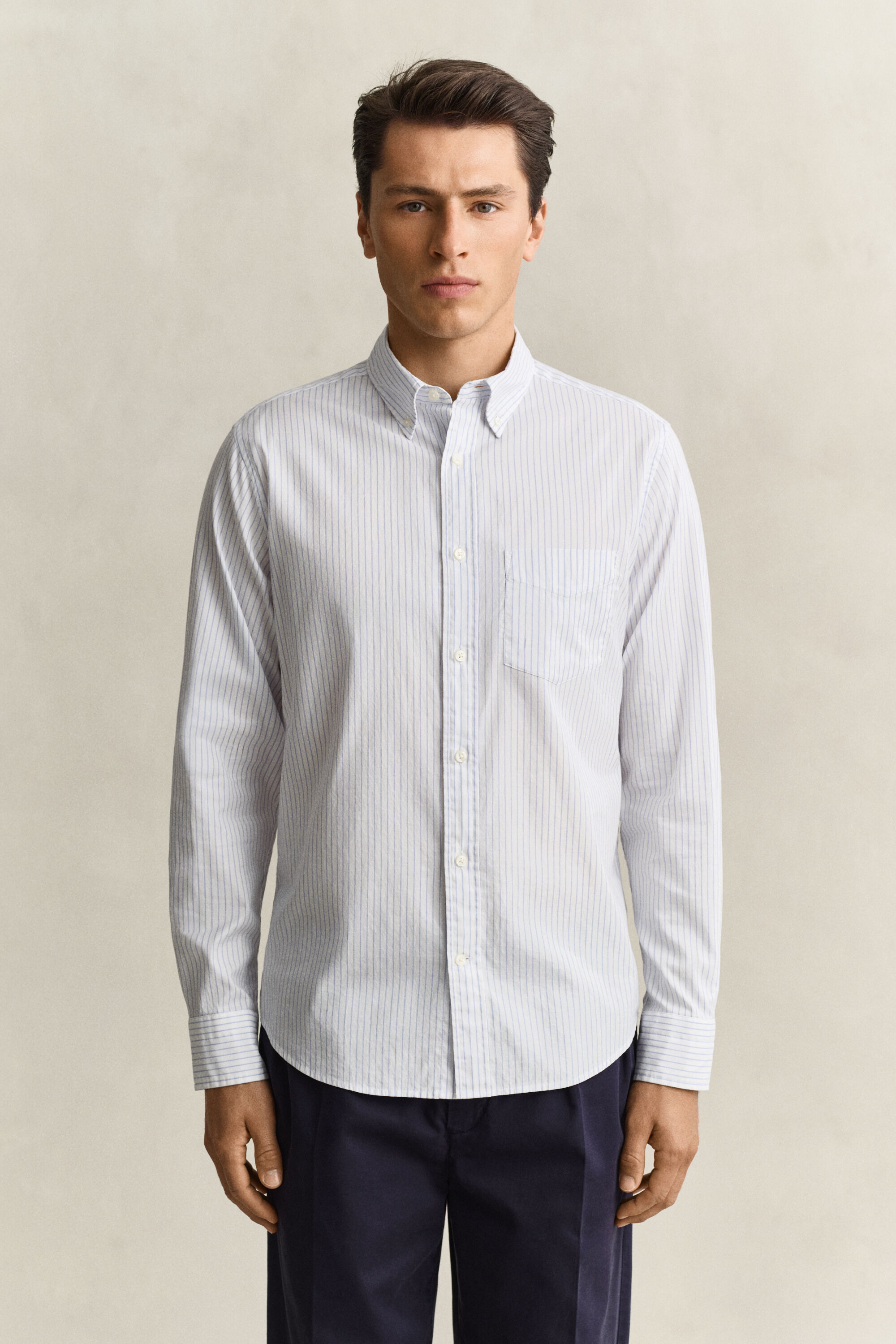 Gant x Yale stribet Oxford skjorte