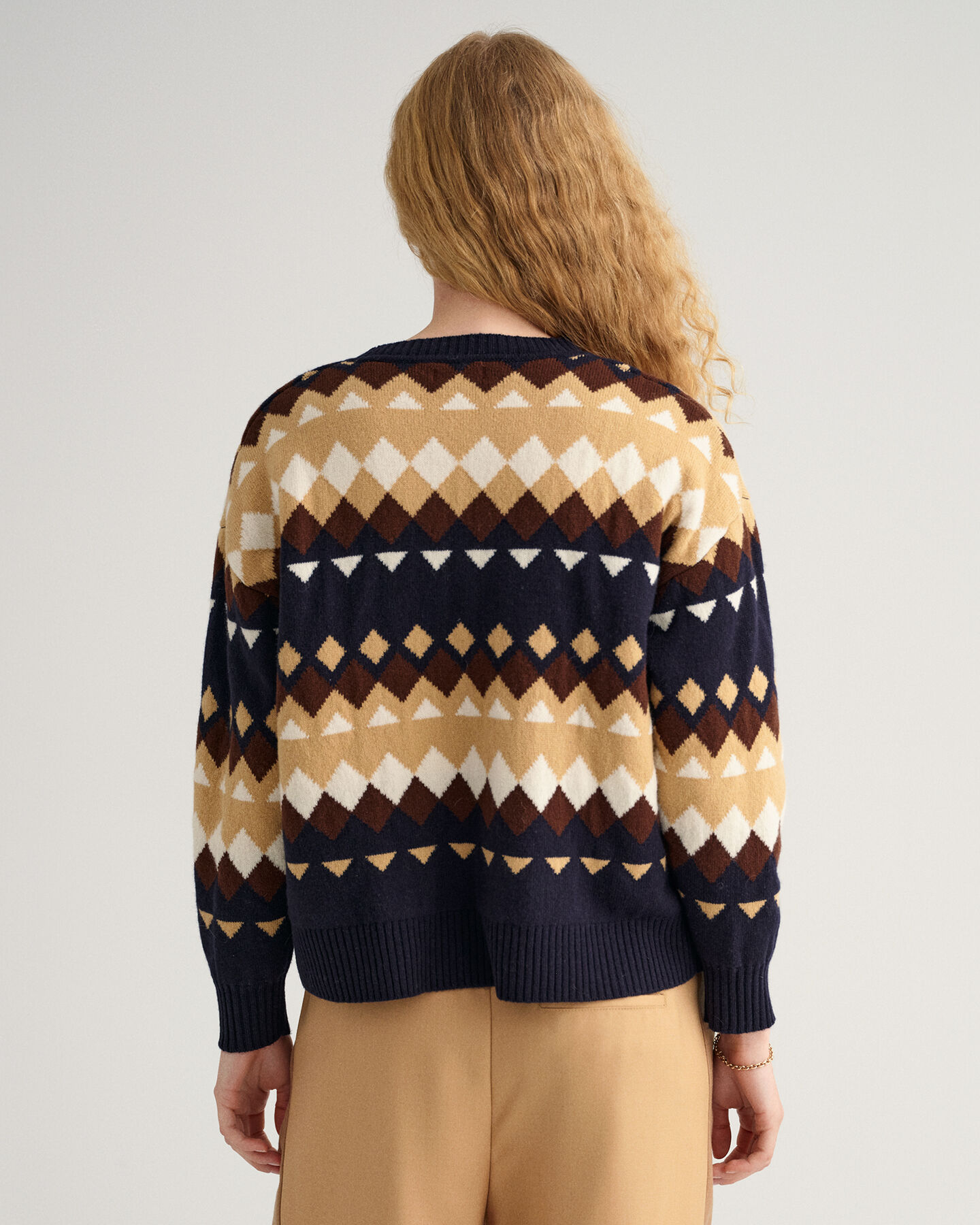Fairisle sweater med crewneck