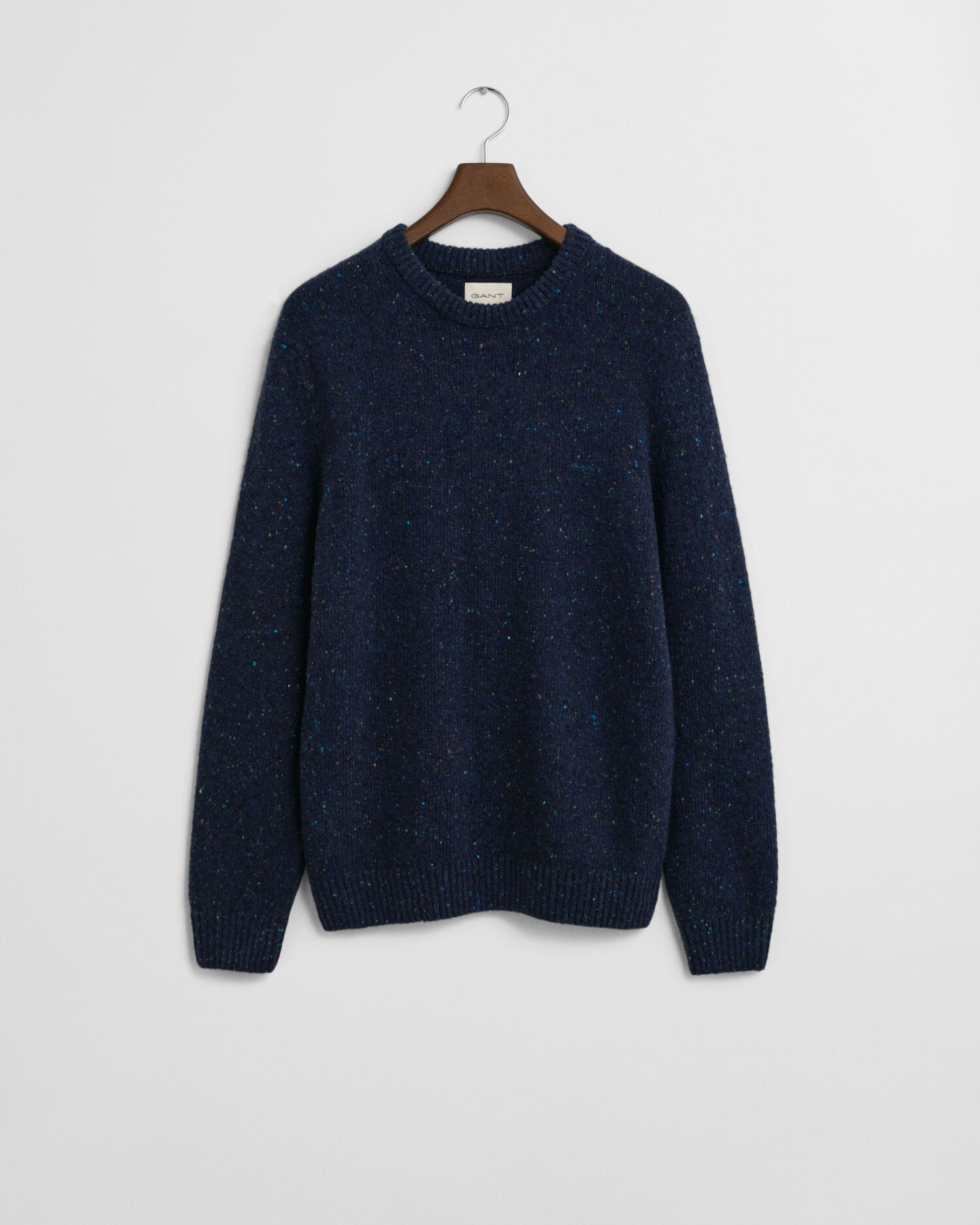 Sweater med crewneck og nister i uldblanding