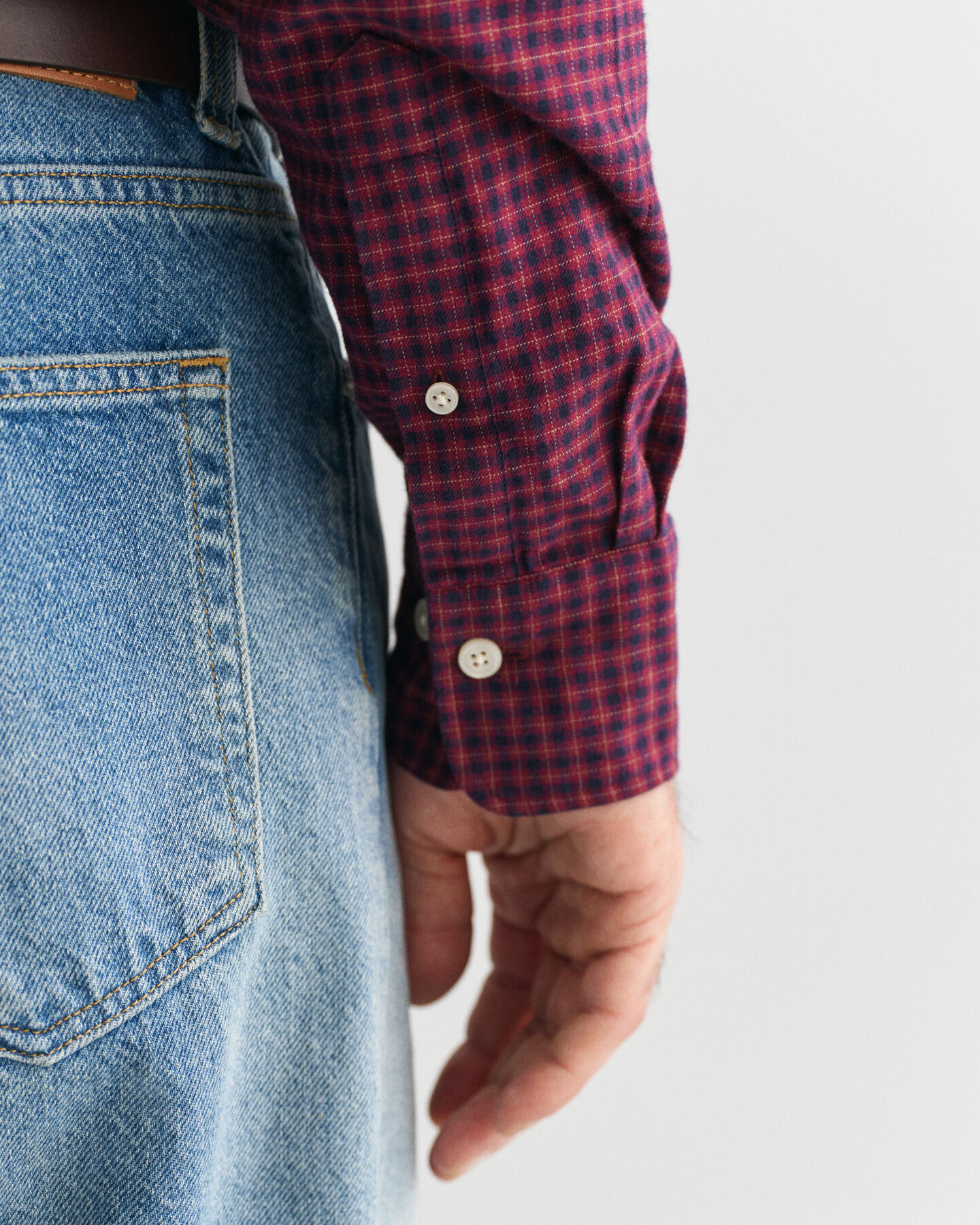 Regular fit mikroternet flannelskjorte