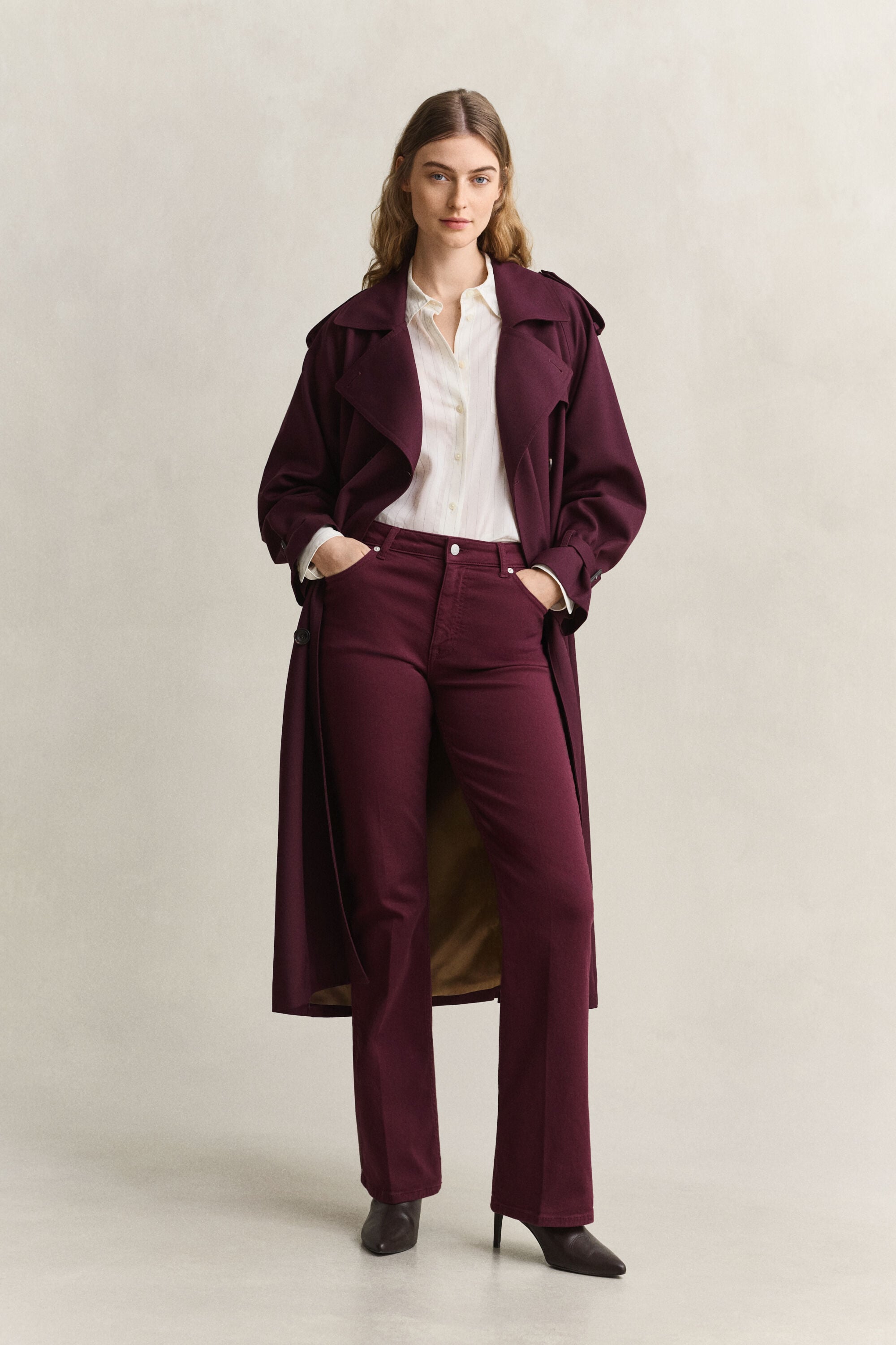 Trenchcoat i uldblanding