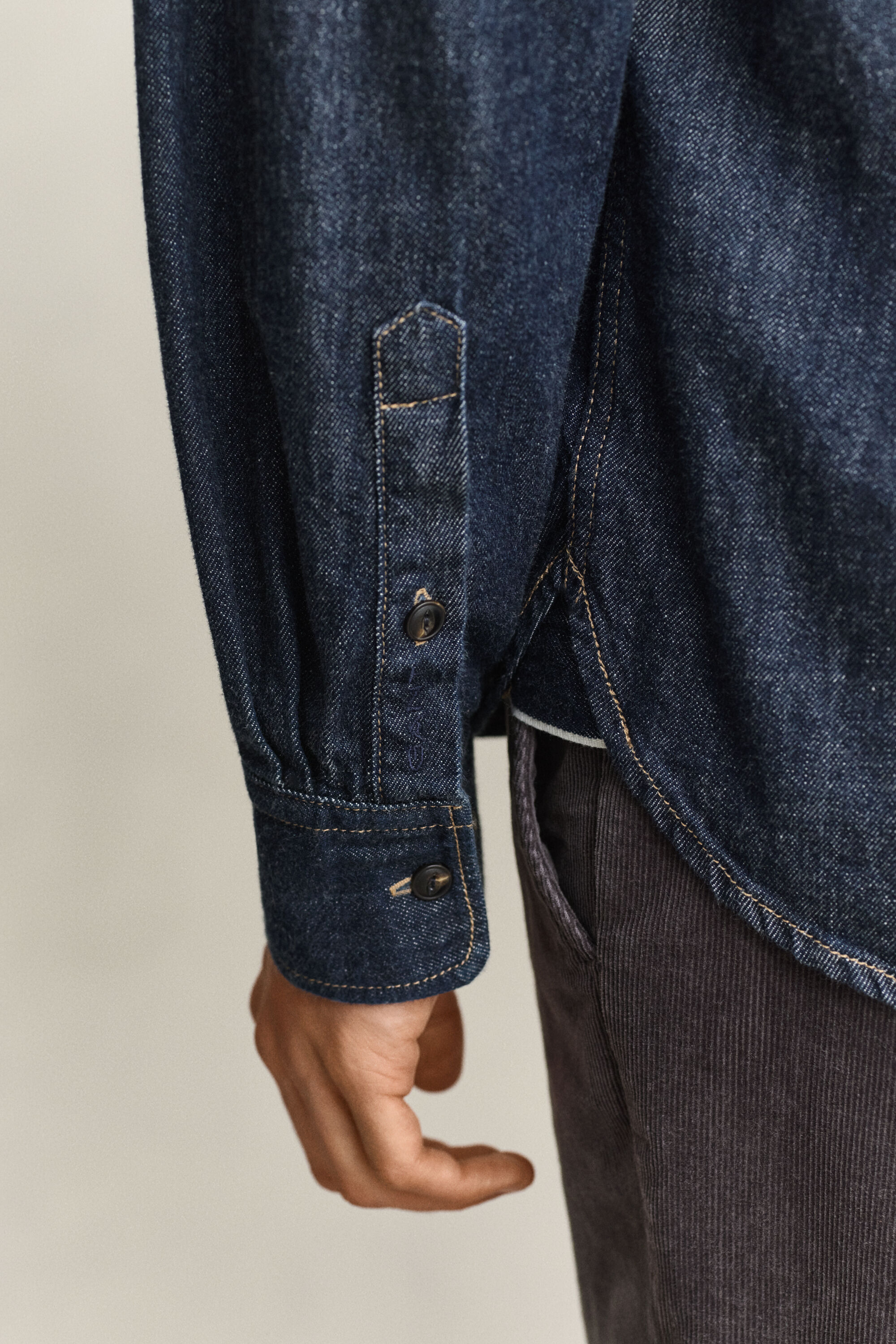 Denim skjorte med ægkant