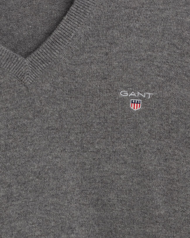 Sweater med V-hals af ekstra fin lammeuld