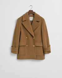 Mellemlang sømandsjakke i uld