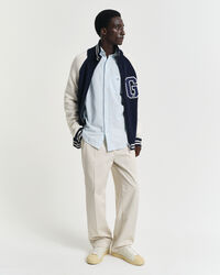 Regular fit stribet skjorte af bomuldshør