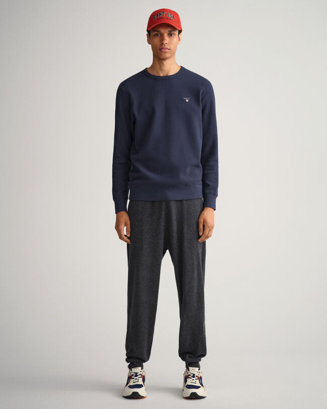 Waffle sweatshirt med crewneck