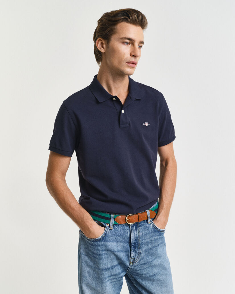 Slim fit Shield Piqué poloskjorte