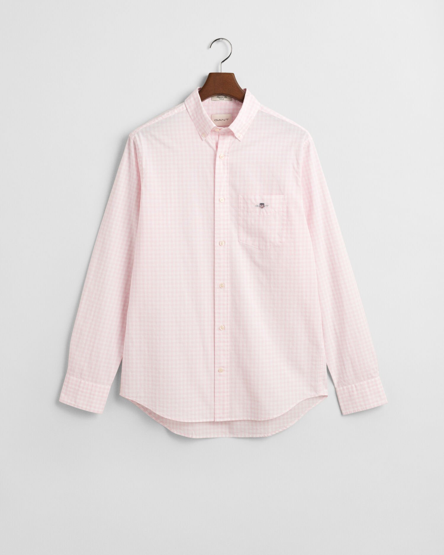 Regular fit klassisk gingham poplin-skjorte