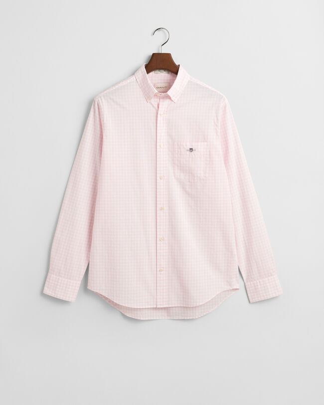 Regular fit klassisk gingham poplin-skjorte