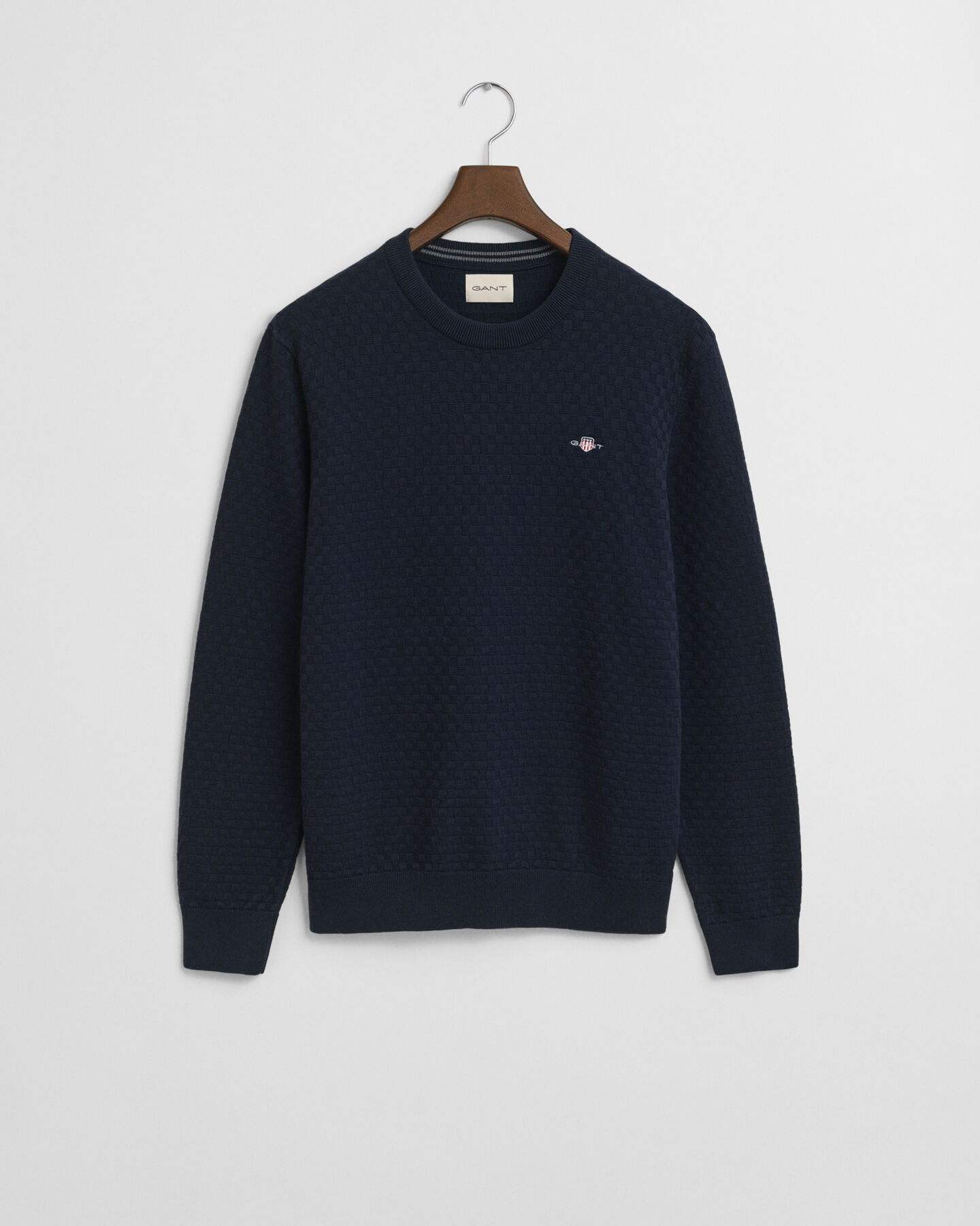 Crewneck sweater med mikrotekstur