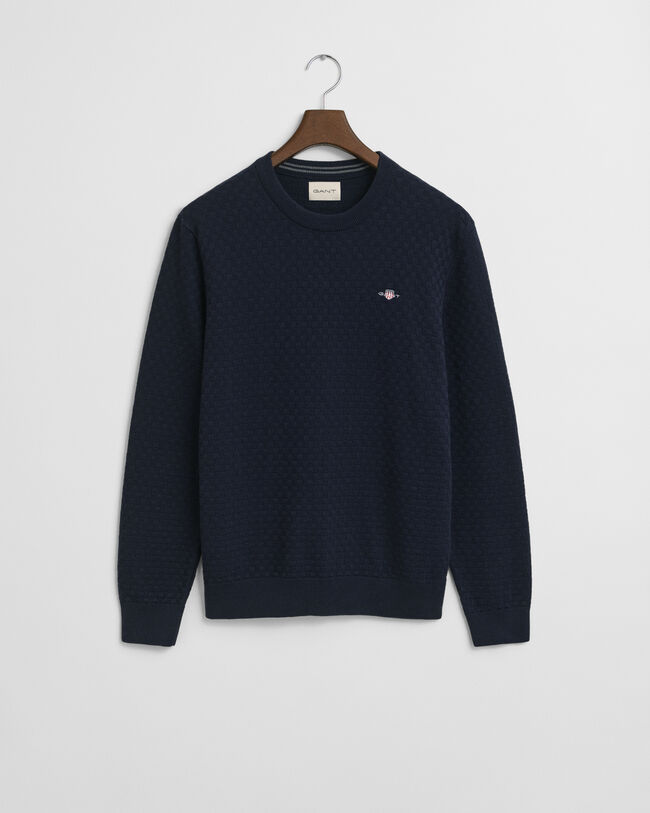 Crewneck sweater med mikrotekstur
