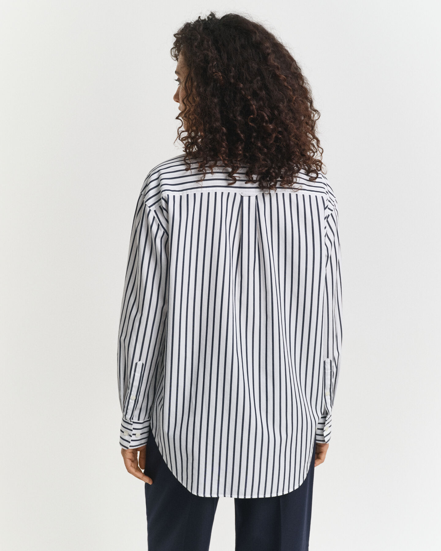 Relaxed fit klassisk stribet poplin-skjorte