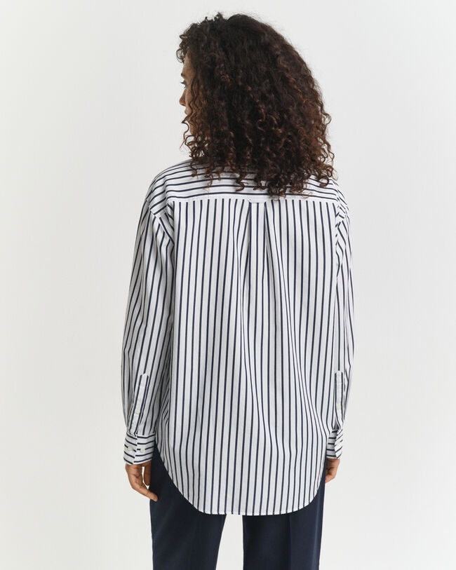 Relaxed fit klassisk stribet poplin-skjorte