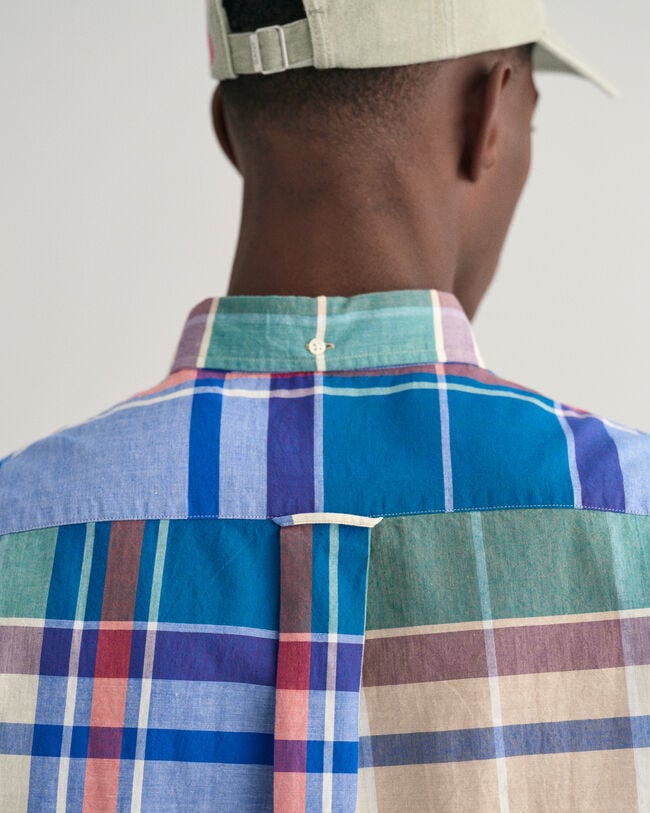 Regular fit kort&aelig;rmet skjorte af indisk madras